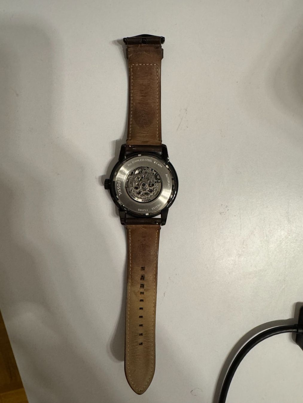 Fossil Orologi: FOSSIL Townsman 48mm Automatic Brown Leather Watch – Usato da Le Grand-Saconnex venduto da pannacottage 4