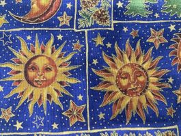 Hoffman Stoff BW - Sonne- Mond & Sterne 40 x 114 cm