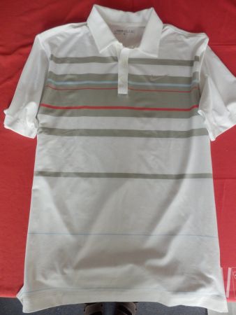Polo Nike blanc avec lignes colorées taille L