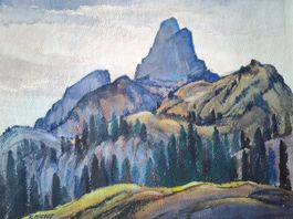 Aquarell Ferdinand Meyer-Streiff Braunwald Eggstöcke GL 1965