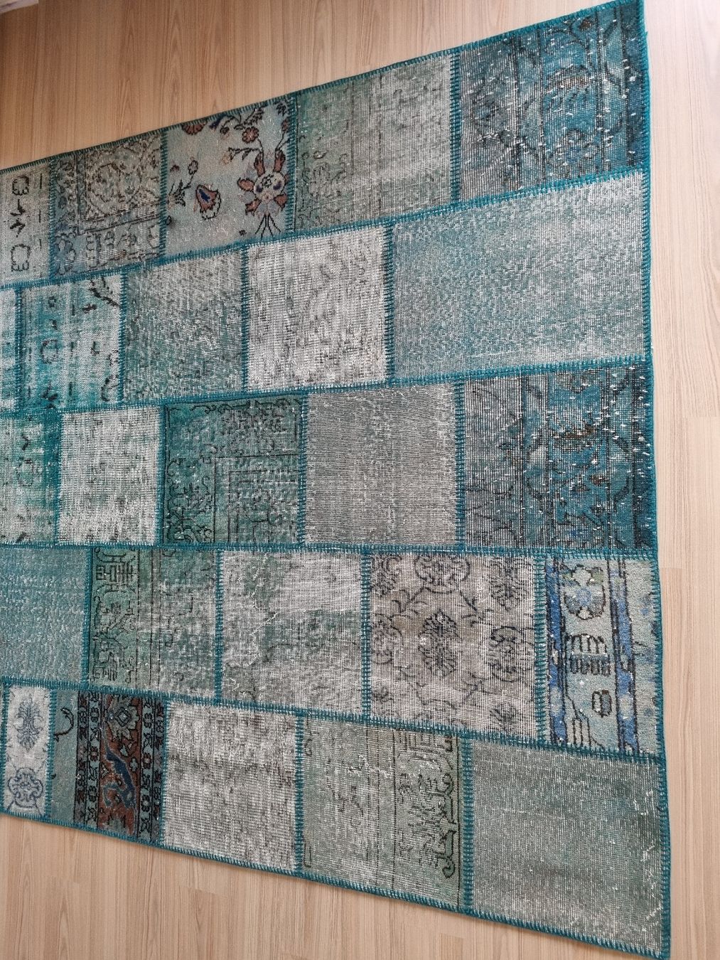 Tappeti: Tapis patchwork bleu turquoise fait main 200x300 – Nuovo (secondo la descrizione) da La Tour-de-Trême venduto da Coco06 2