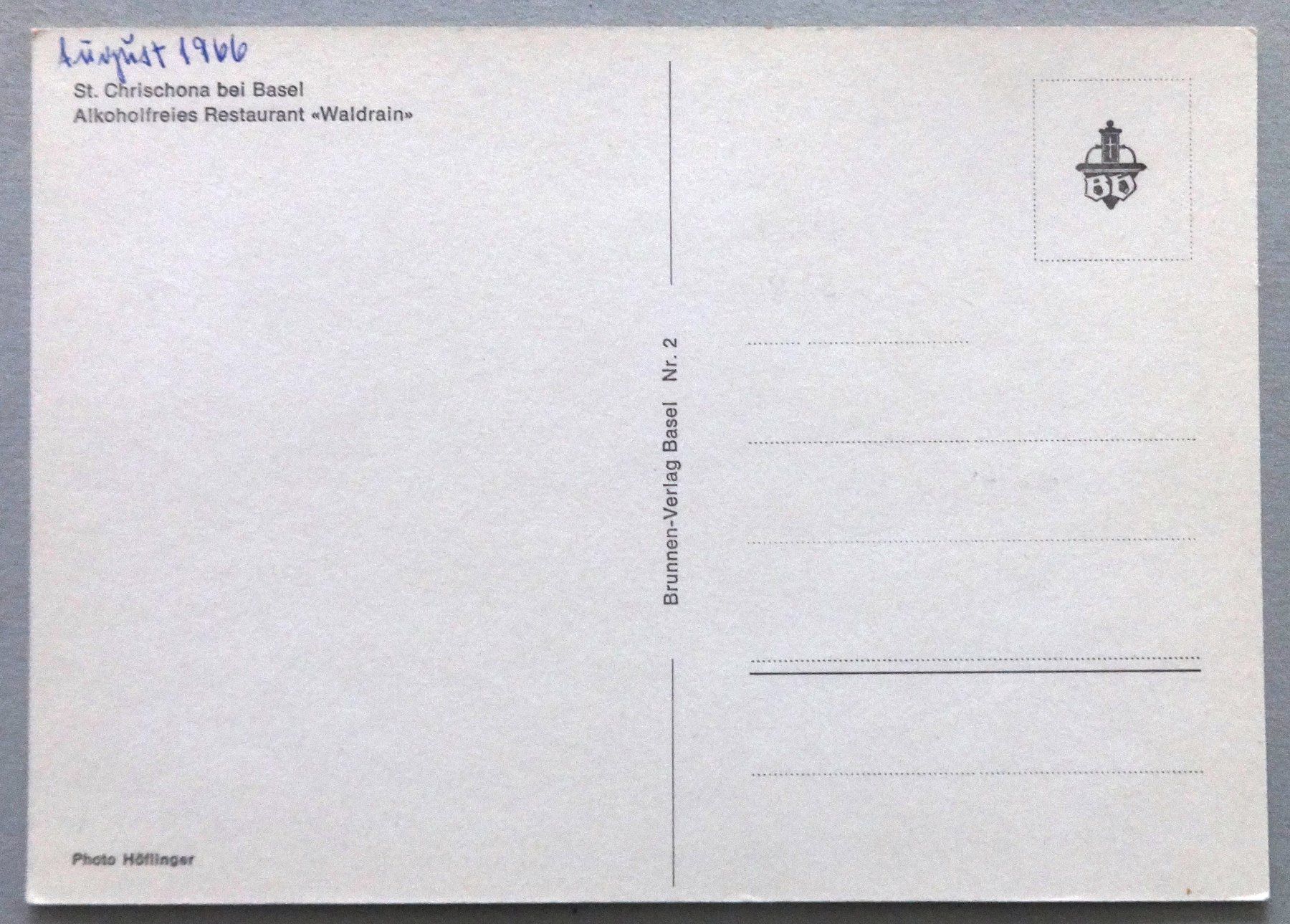 Cartes postales: St. Chrischona bei Basel, Rest. "Waldrain" – D'occasion à Fétigny par Billy2miny 1