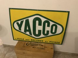 Altes Emailschild  Yacco L'Huile des Records du Mond