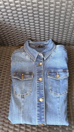 Desigual Jeanskleid mit Mickey Mouse Applikation, Gr. L