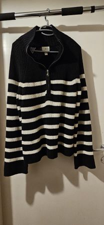 H&M Strickpullover, Gr. M, schwarz-weiss gestreift 👍