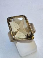 Ring in Silber mit grossem Rauchtopas in Rhombusfassung