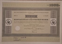 Aktie Dr. Riethmüller Chemie Aktiengesellschaft, 1963