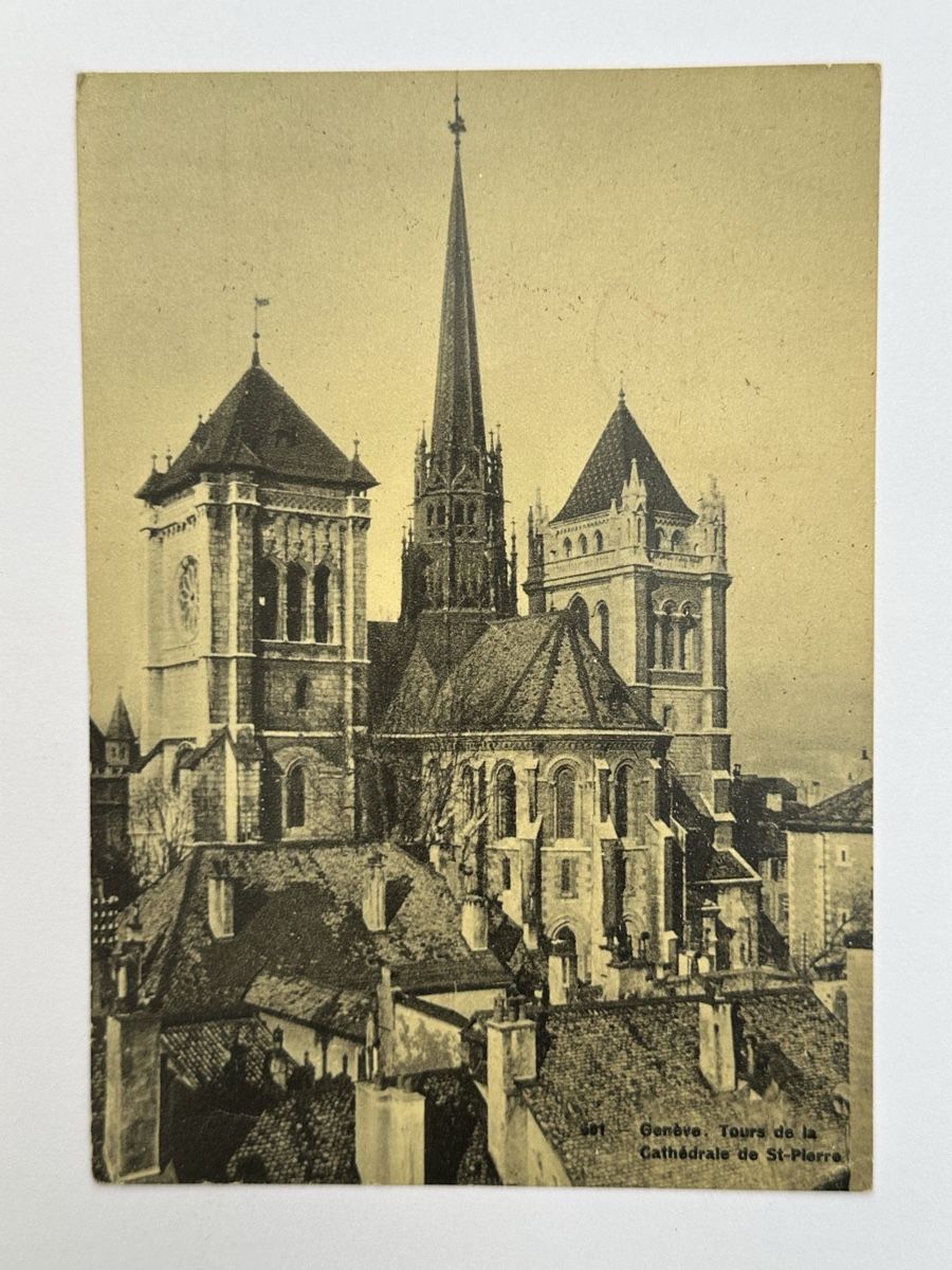 Cartoline postali: Alte Ansichtskarte Genf Kathedrale St-Pierre, 1948, – Usato da Schmitten / FR venduto da Samsara169