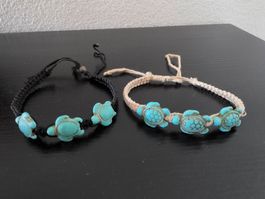 2 Armbänder Schildkröten Türkis