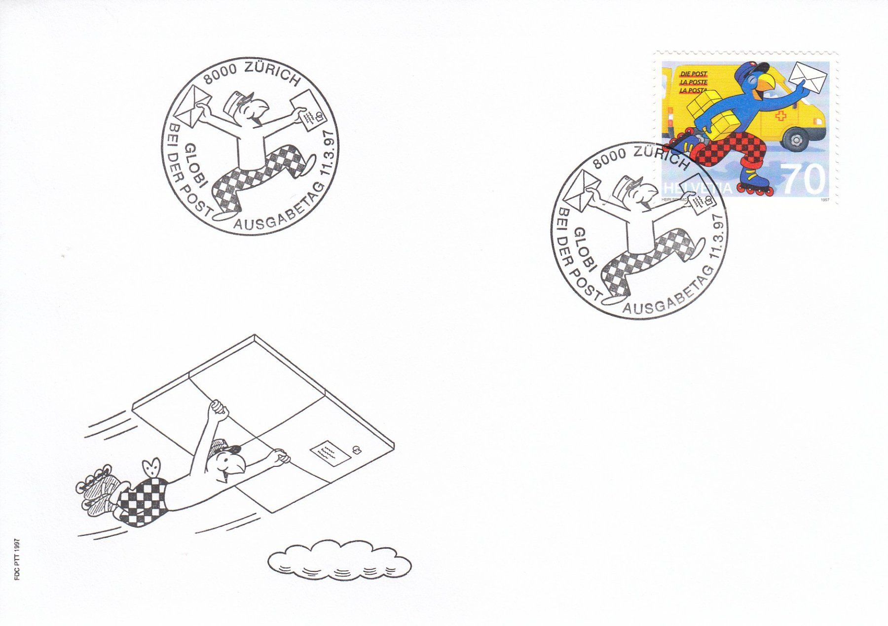 Tutti i francobolli: 1997 Globi bei der Post FDC 11.3.1997 – Usato da Spreitenbach venduto da Mustang_1105