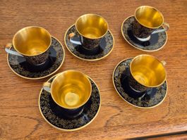 Echt Weimar tasses et sous-tasses Kobalt bleu C10