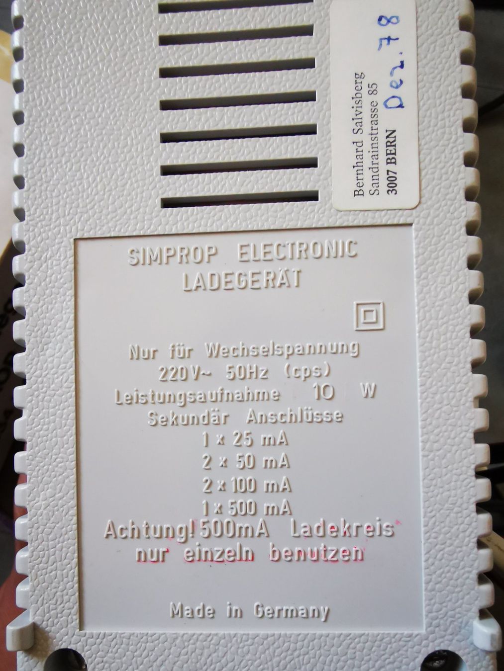Simprop Caricabatterie: Simprop Electronic Ladegerät – Usato da Crissier venduto da froerli 2