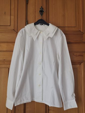 Lagotte, Baumwollbluse mit doppeltem Kragen, vintage 