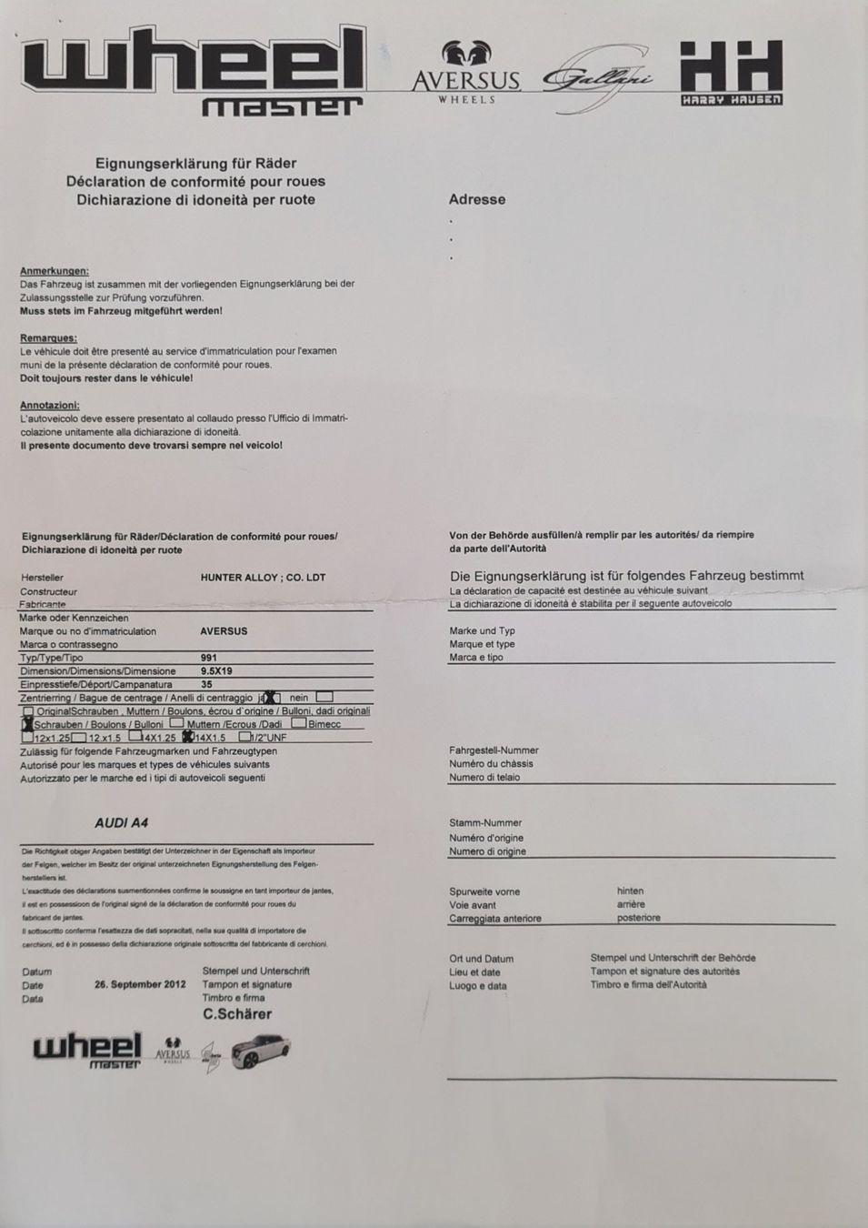Aversus Cerchioni: Alufelgen Aversus 991 – Usato da Möhlin venduto da vabraccini 4