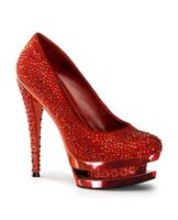 Pleaser Luxus Double Platform Pumps Strauss Rot Gr 36 Neu