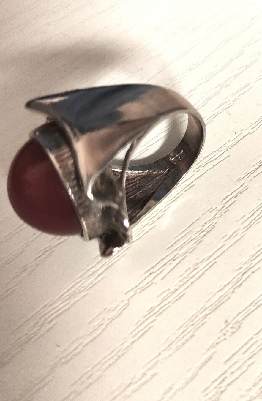 Anelli: Bague en argent et pierre cornaline – Usato da Biel/Bienne venduto da notfun 2