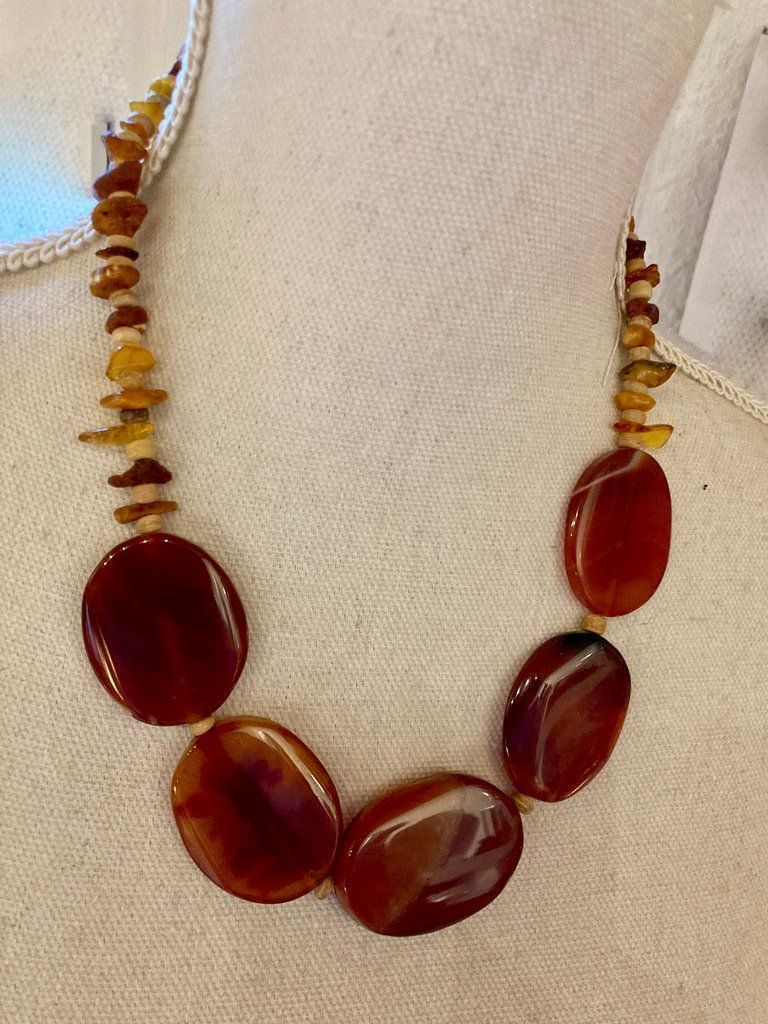 Catenine: Halskette - Bernstein echt, Achat, Holz – Nuovo (secondo la descrizione) da Biberist venduto da tl-schmuck 2