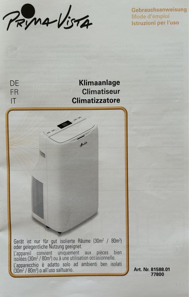 Klimageräte: Klimagerät Prima Vista A++ Landi – Gebraucht aus Ipsach von