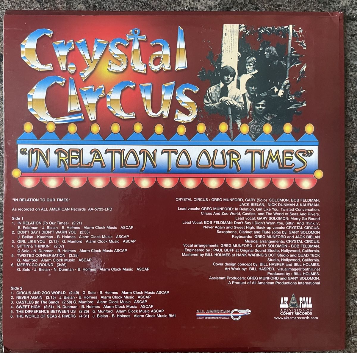 Schallplatten: Crystal Circus - AKARMA - Vinyl LP - in Relation  – Gebraucht aus Olten von Bluespapst 1