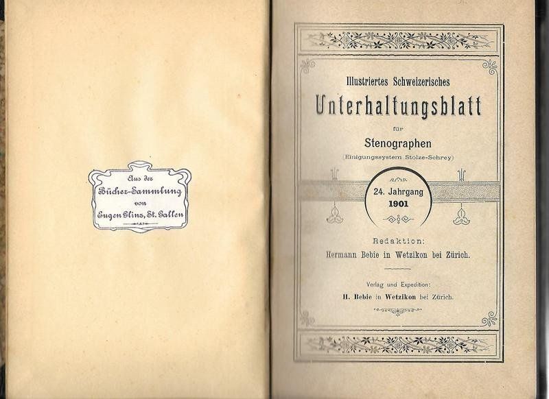 Unterhaltungsblatt Für Stenographen 1901 | Kaufen Auf Ricardo