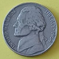 5 Cents Münze - "Jefferson-Nickel" - USA 1964