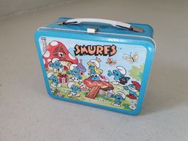 SCHLÜMPFE SMURFS METAL LUNCHBOX VINTAGE 1983 MEGA RARE