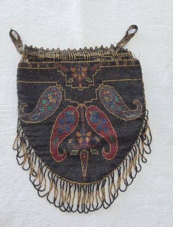 Vintage Perlenbeutel mehrfarbig gemustert