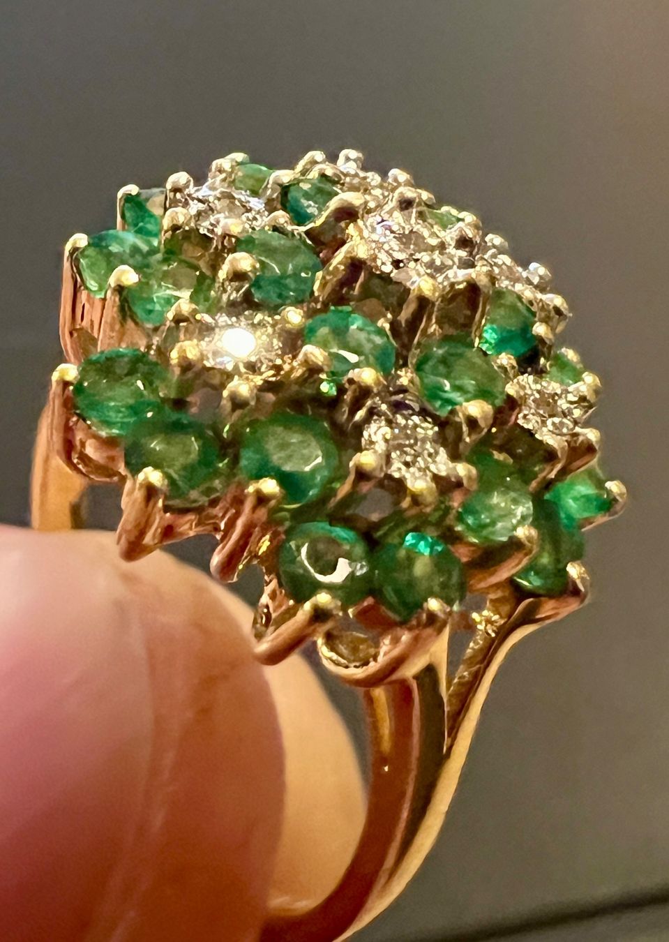 Anelli: Gold-Ring 18K mit Smaragden und Diamanten – Usato da Chur venduto da Penting1935 7