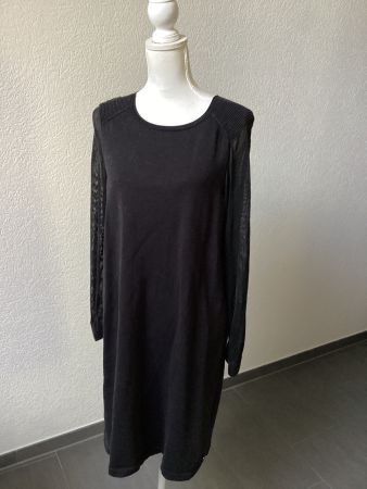 Marc O’Polo Damen Kleid schwarz mit Netzärmel Gr. 40
