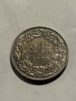 2 Franken 1920 Silber Helvetia Münze Schweizer CHF Münzsamml