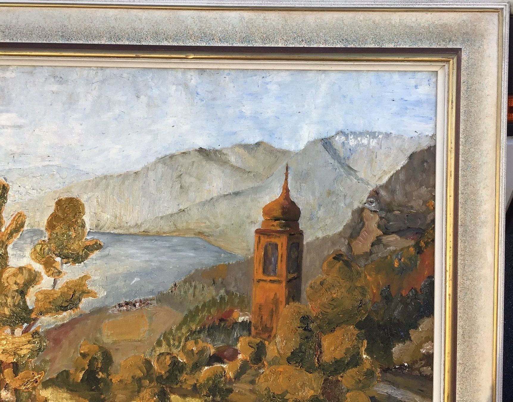 Gemälde: T. Bossard altes Landschaftsgemälde – Gebraucht aus Müllheim Dorf von Othmar73 2