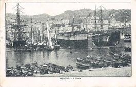 GENUA der HAFEN 1902 mit Segelschiffen !!!
