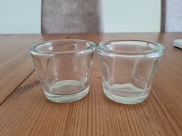 2 Teelichtgläser klein, Glas