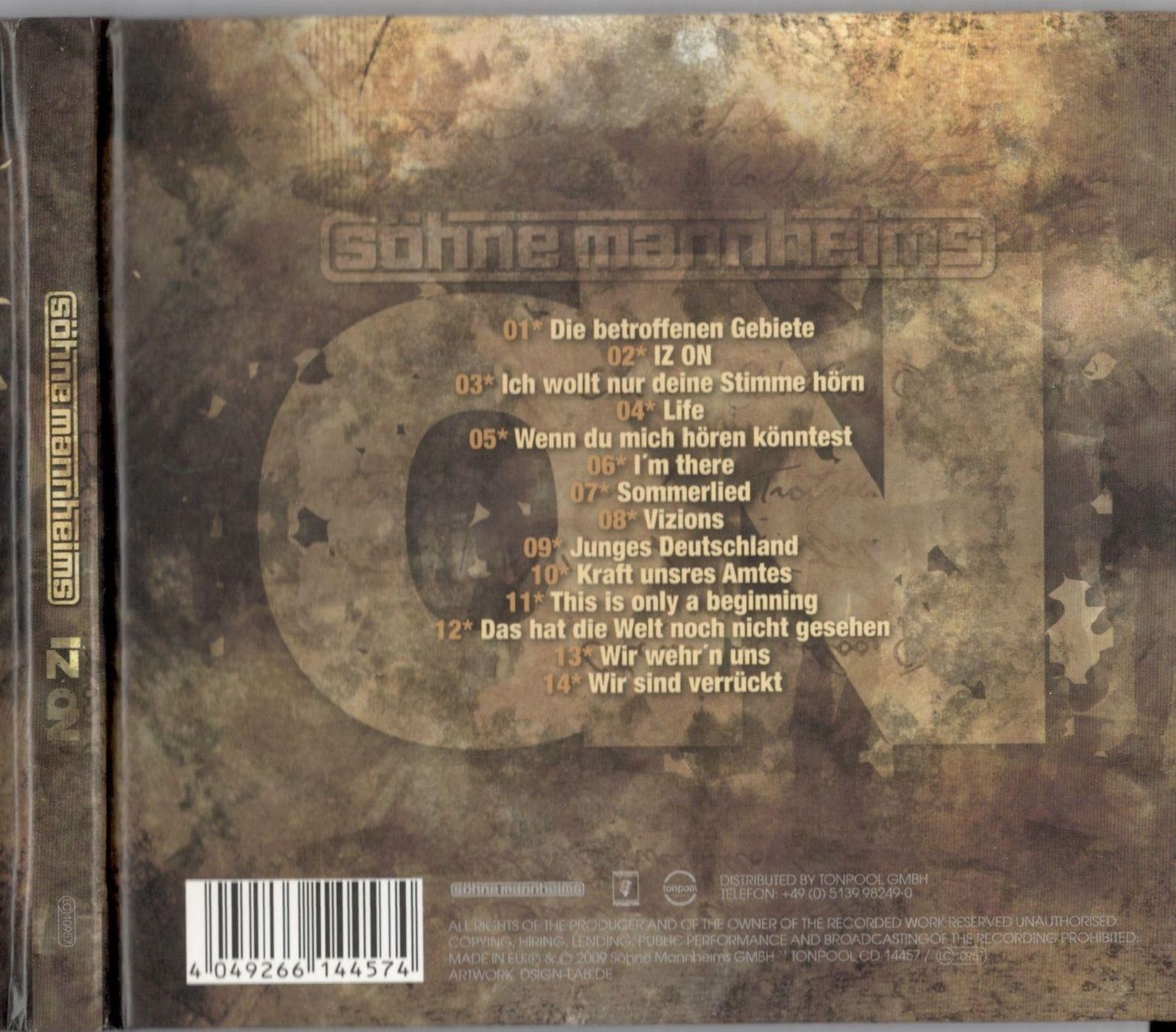 CD: Söhne Mannheims CD  Iz On – Usato da St. Margarethen TG venduto da Smiley-Face 1