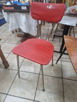 Retro Küchenstuhl, rot, 60er Jahre Design - Hingucker!