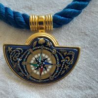 Michaela Frey Team, Vintage emaille Halskette, vergoldet