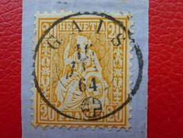 1864: Nr.32 mit idealem Vollstempel: GAIS (AR): 16.JAN.64