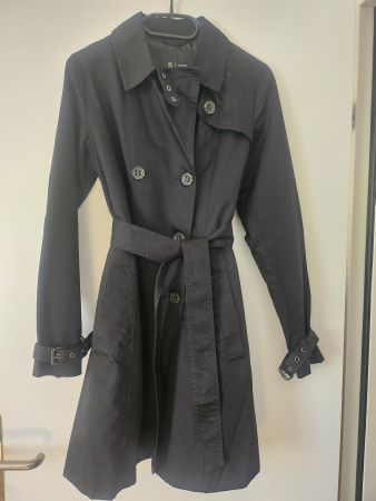 Trenchcoat, schwarz, Gr. 38, Baumwolle, neuwertig!