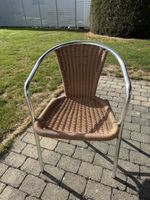 Gartenstuhl Aluminium mit Kunststoffgeflecht braun