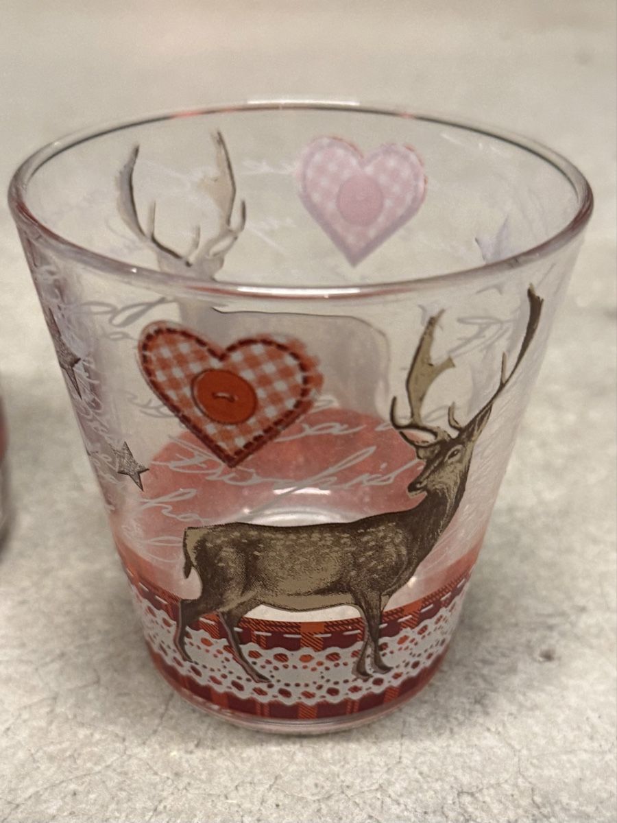 Tutte le decorazioni: Winterflasche mit Hirsch Dekor und passendes Glas. – Usato da Oberägeri venduto da eladiel 2