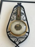 Barometer Thermometer mit Schmiedeeisenhalterung(I15)