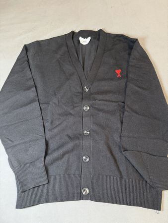 Ami Paris Herren Cardigan, Schwarz, Grösse L