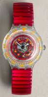 original SWATCH RED MARINE SDK114 Scuba 200 1994 new unused
