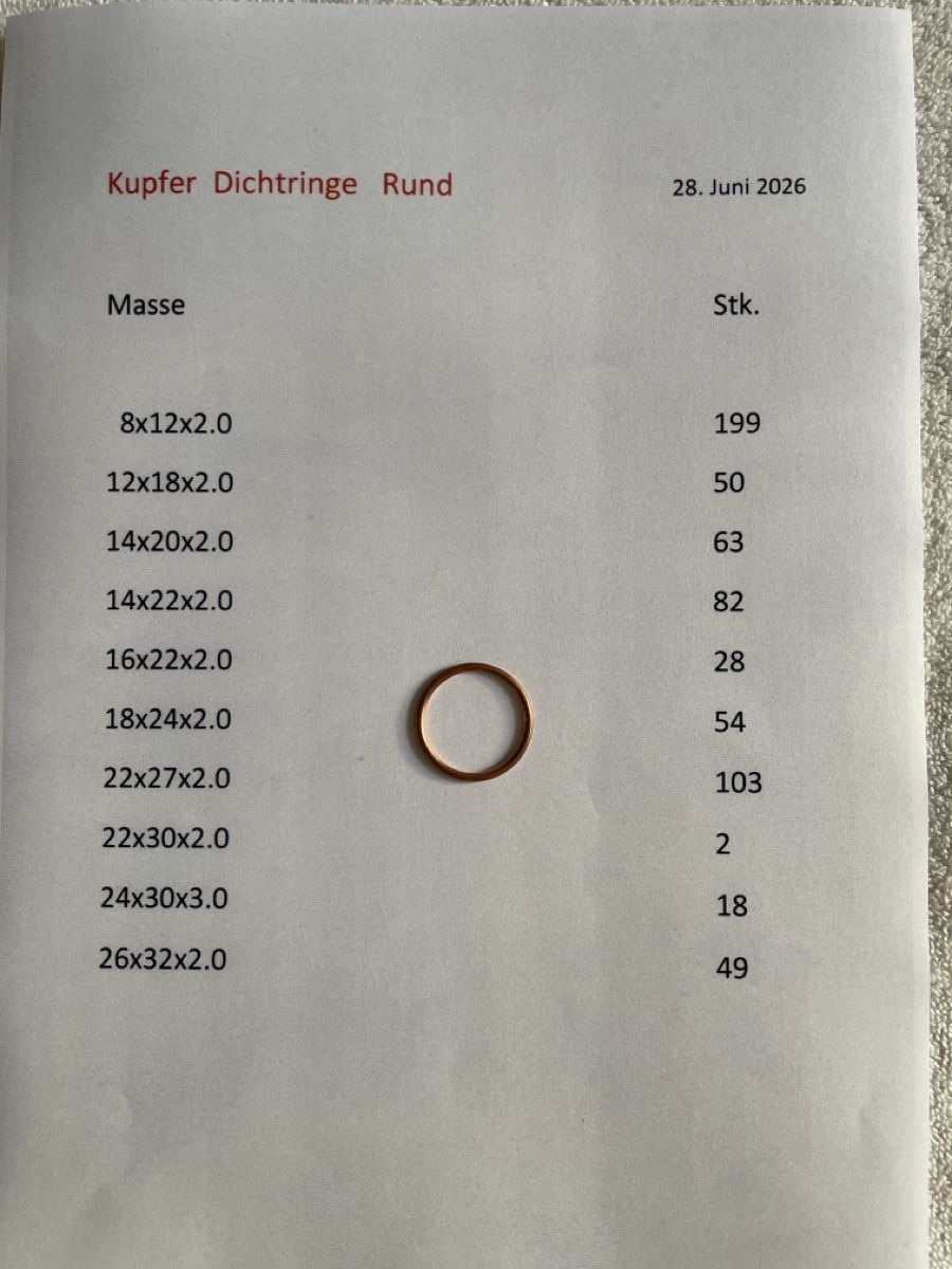 Sanitari: Kupfer Dichtringe Flach und Rund Sortiment neu – Nuovo (secondo la descrizione) da Winterthur venduto da minusch777 4