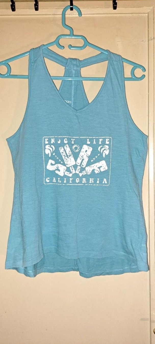 Top: Débardeur style surf bleu turquoise – Usato da Genève venduto da Axelle333 2