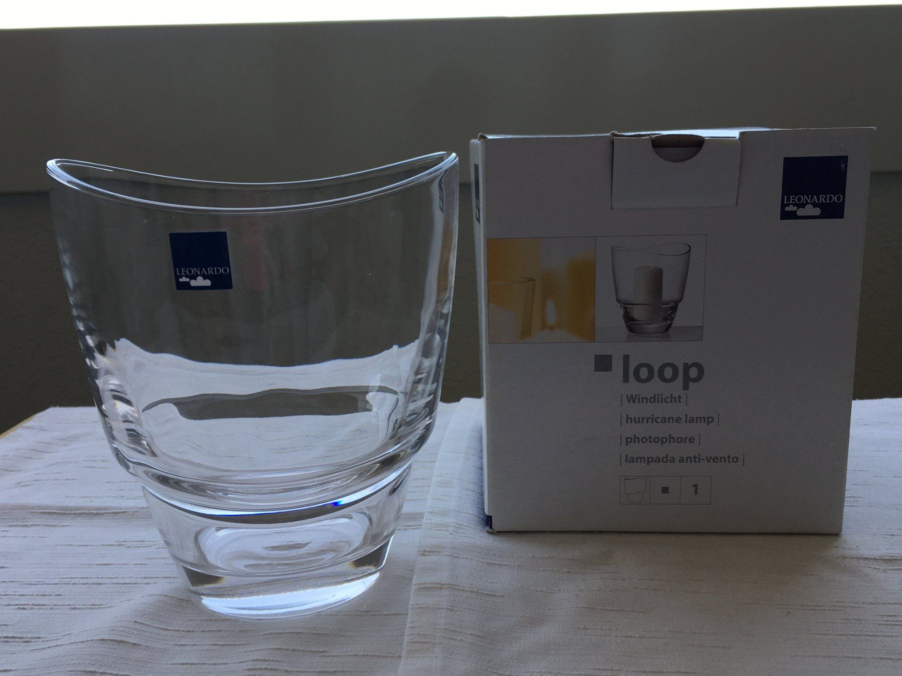 Kerzenständer: Loop Windlicht Loop LEONARDO , Glass , absolut NEU – Neu und originalverpackt aus Heerbrugg von dwfg