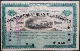 Aktie: Cincinnati Indianapolis St. Louis & Chicago Rlw. 1889