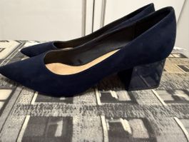 Dunkelblaue Zara Pumps Gr. 41, Blockabsatz, 5.5cm