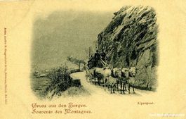 Postkutsche - aus den Bergen + c1900
