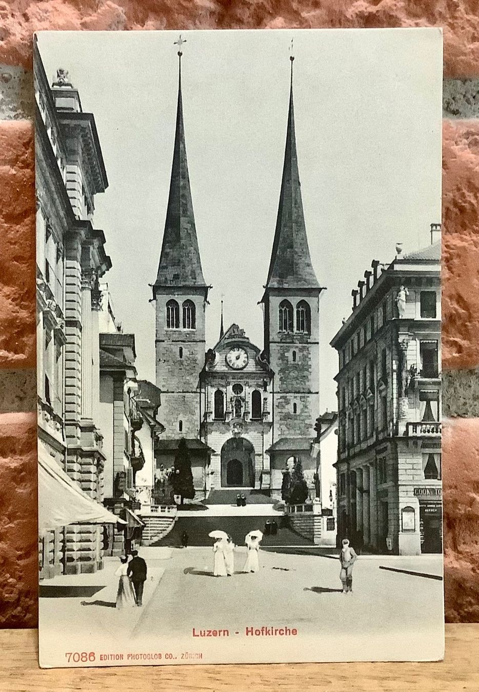 Ansichtskarten: 1908 - HOFKIRCHE Luzern - Belebt – Gebraucht aus Root von ENGLAND-TREASURES
